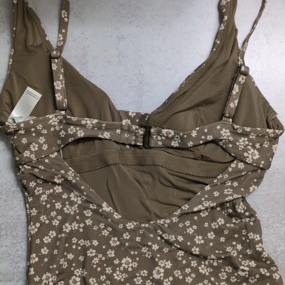 Andie Tahiti One Piece Ditsy Floral Olive Swimwear Bathing Suit Size S New - Picture 6 of 12